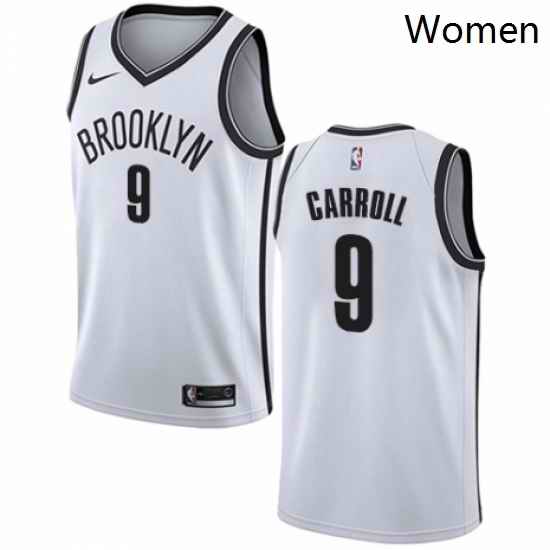 Womens Nike Brooklyn Nets 9 DeMarre Carroll Authentic White NBA Jersey Association Edition